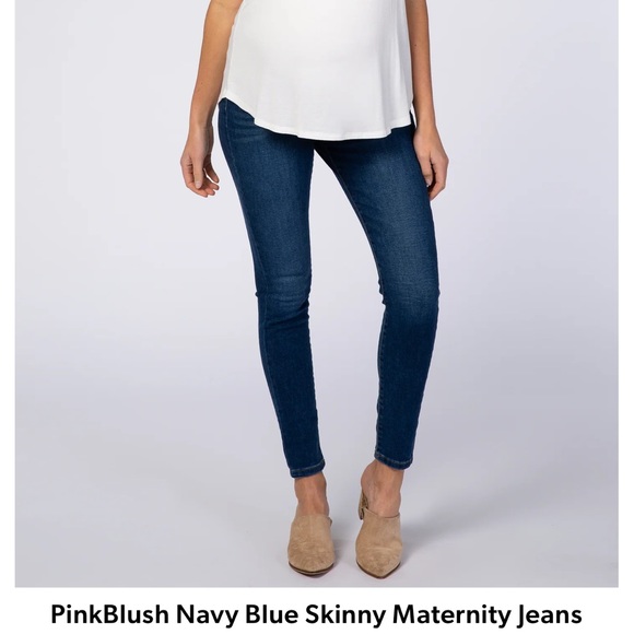 Pink blush maternity skinny jeans - Picture 2 of 7
